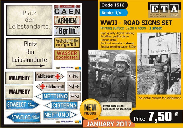 1/6 Scale WW2 Road Signs