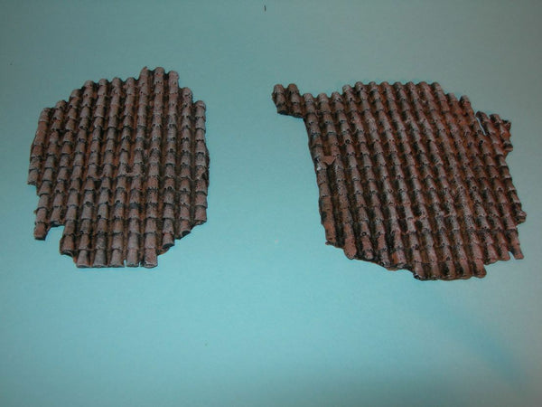 1/35 Scale Damaged roof tile sections (2 resin pieces)