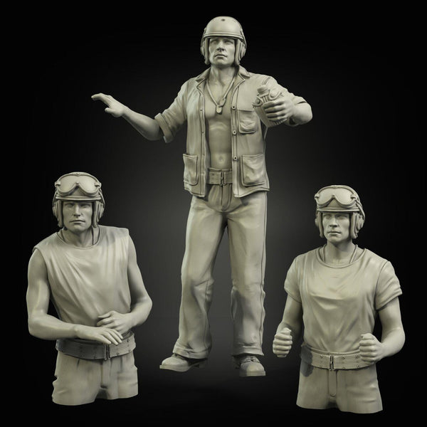 1/35 scale resin figure kit WW2 USMC (PTO) late tank crew (3 figures)