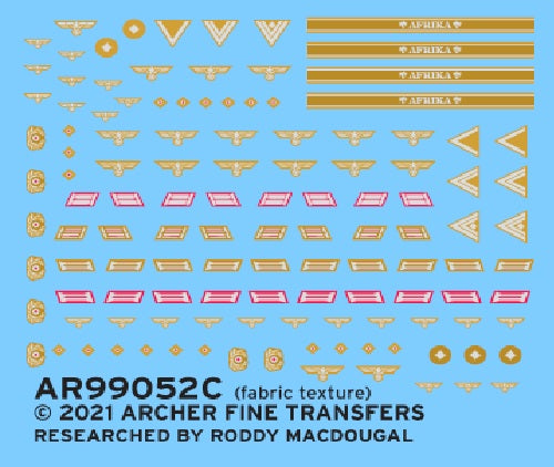Archer Decals -Afrika Korps Heer uniform patches for artillery troops 1/35
