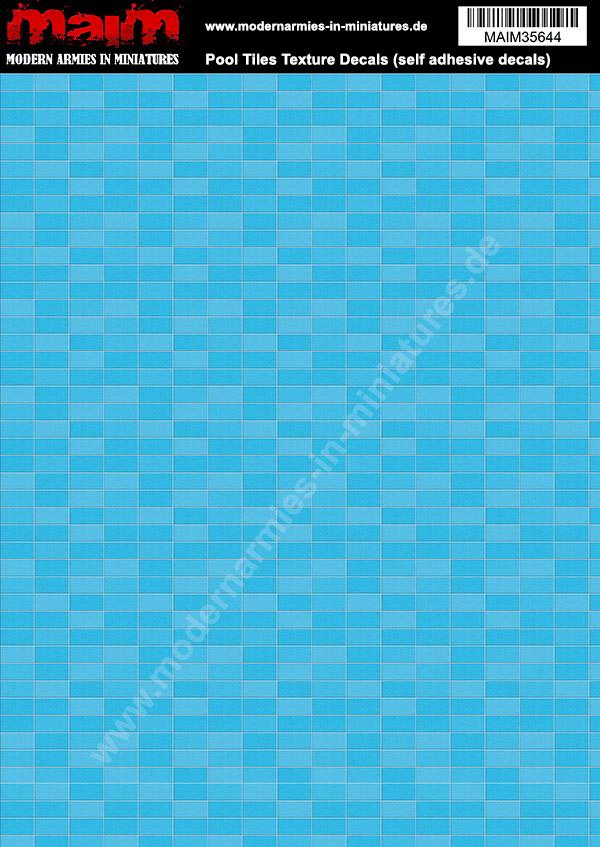 MAIM Pool Tiles Texture Decals (17*24cm Sheet)  (self adhesive decals) / 1/35 scale