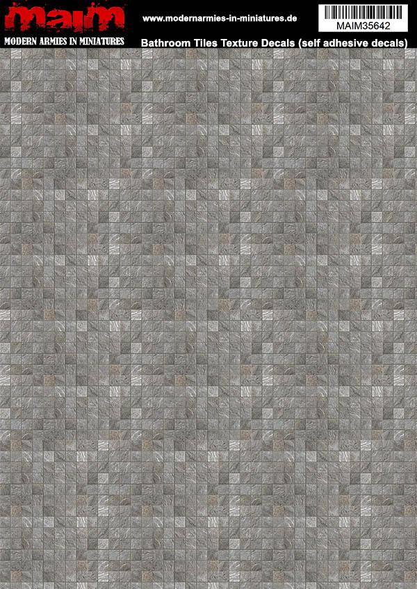 MAIM Bathroom Tiles Texture Decals (17*24cm Sheet)  (self adhesive decals) / 1/35 scale