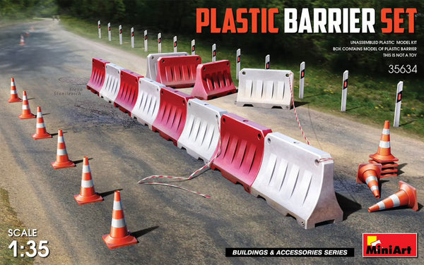 Miniart 1/35 Plastic Barrier set, Road blocks, construction.