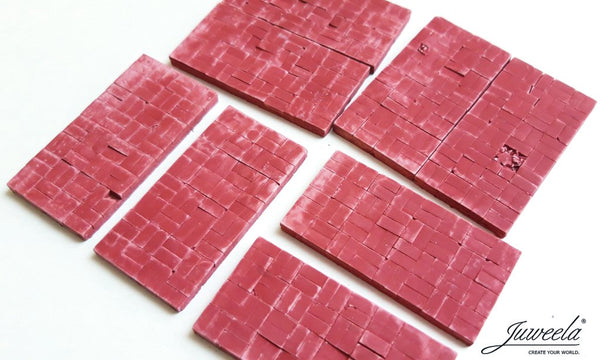 1/35 scale paver plates bricks 61x31mm w/ loose bricks, 8 pcs