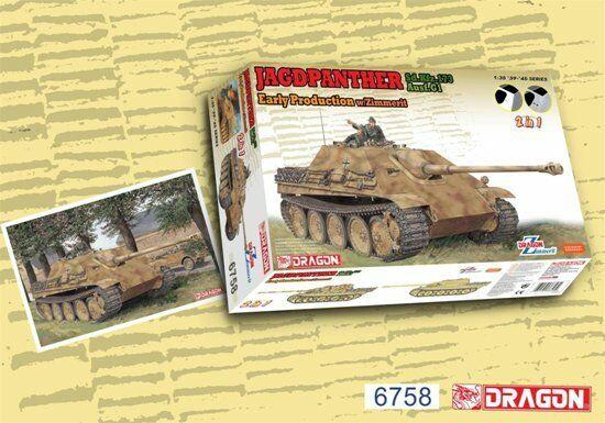 Dragon 1/35 scale JAGDPANTHER EARLY 2 IN 1 with or without Zimmerit (2 versions incl)