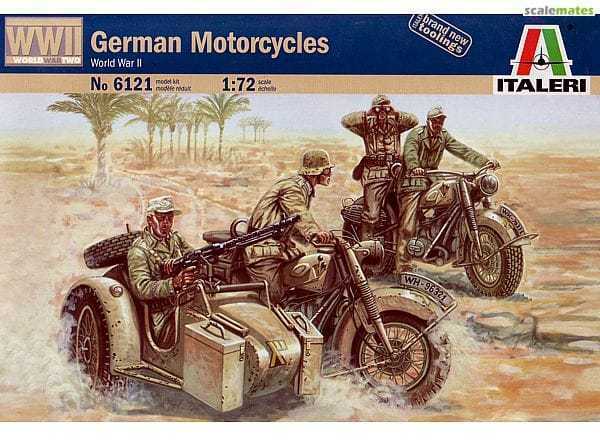 ITALERI 1/72 FIGURES WWII GERMAN MOTORCYCLES
