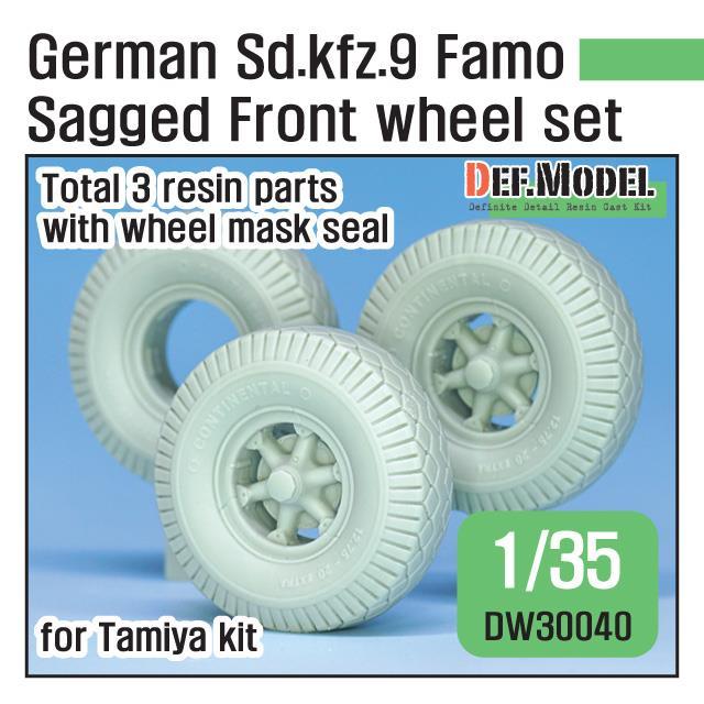 DEF models 1/35 scale German Sd.Kfz.9 Famo Sagged front Wheel set (for Tamiya 1/35)
