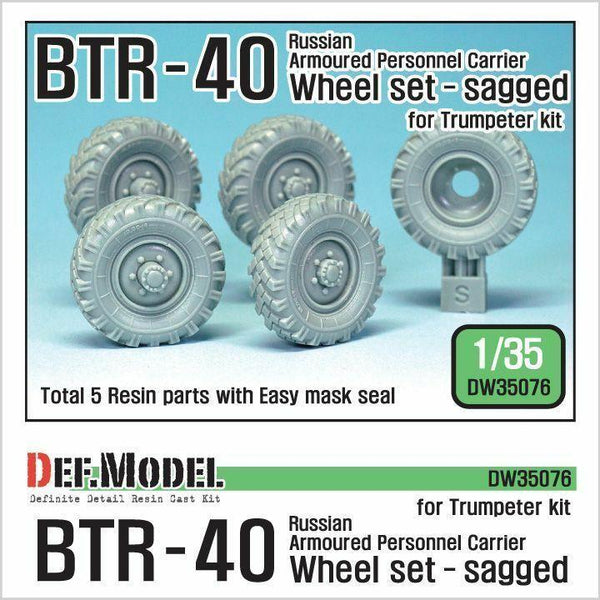 Russian BTR-40 Sagged Wheel set for Trumpeter 1/35)