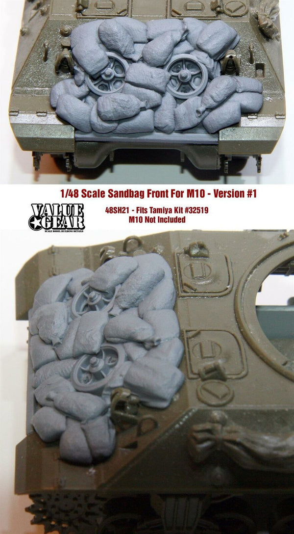 1/48 scale resin model 48SH21 Sandbag Fronts For M10 Version 1 - Tamiya Kit #32519