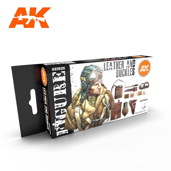 AK Interactive GEN 3 - LEATHER AND BUCKLES 3G PAINT SET