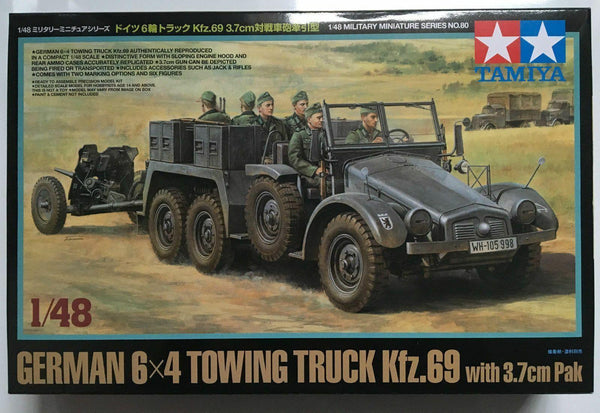 Tamiya 1/48 scale German 6x4 Tow Truck Kfz.69 with 3.7cm Pak