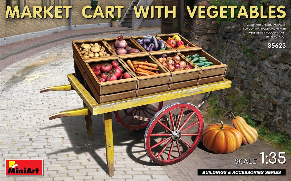 Miniart 1/35 scale Market cart with vegetables