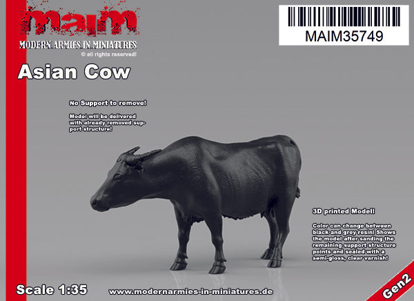 1/35 scale 3D printed model kit - Asian Cow