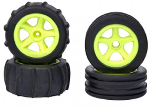 CARSON R/C 1:10 2WD Paddle Tires 4pcs (neon yellow)