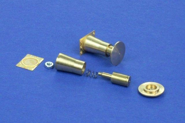 1/35 scale Railroad round buffer turned and photo etch brass kit set contains two buffers