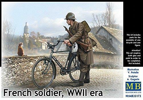 Masterbox 1:35 French soldier, with bike WWII era