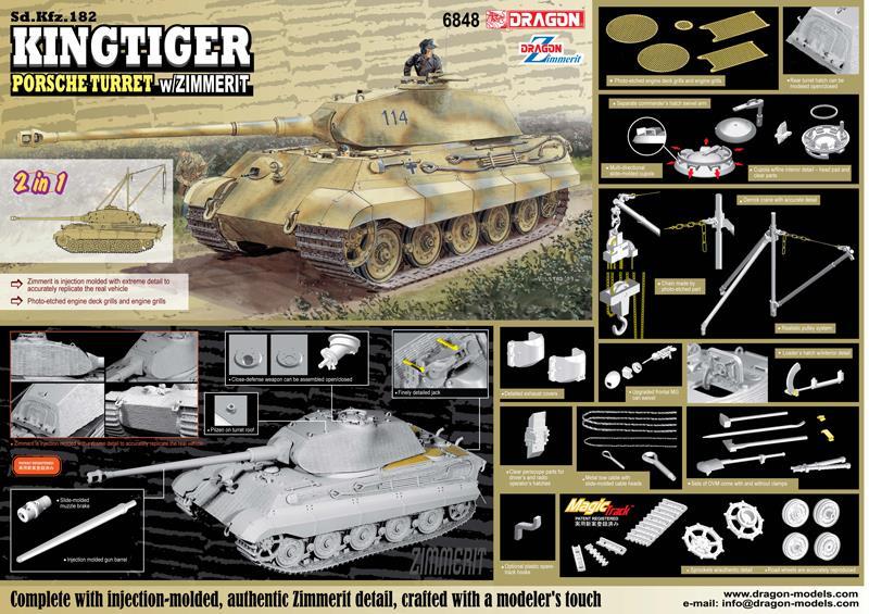 Dragon 1/35 scale SDKFZ 182 KINGTIGER PORSCHE ZIMERIT