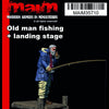 MaiM 1/35 scale 3D printed Old man fishing + landing stage / 1:35