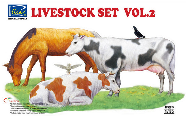 RIICH 1/35 scale Livestock set #2 Horse and Cows