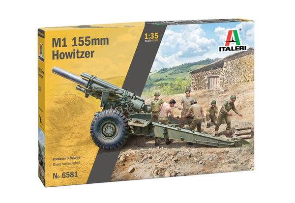 Italeri 1/35 scale WW2 US M-1 155mm Gun with Crew Plastic Model Kit