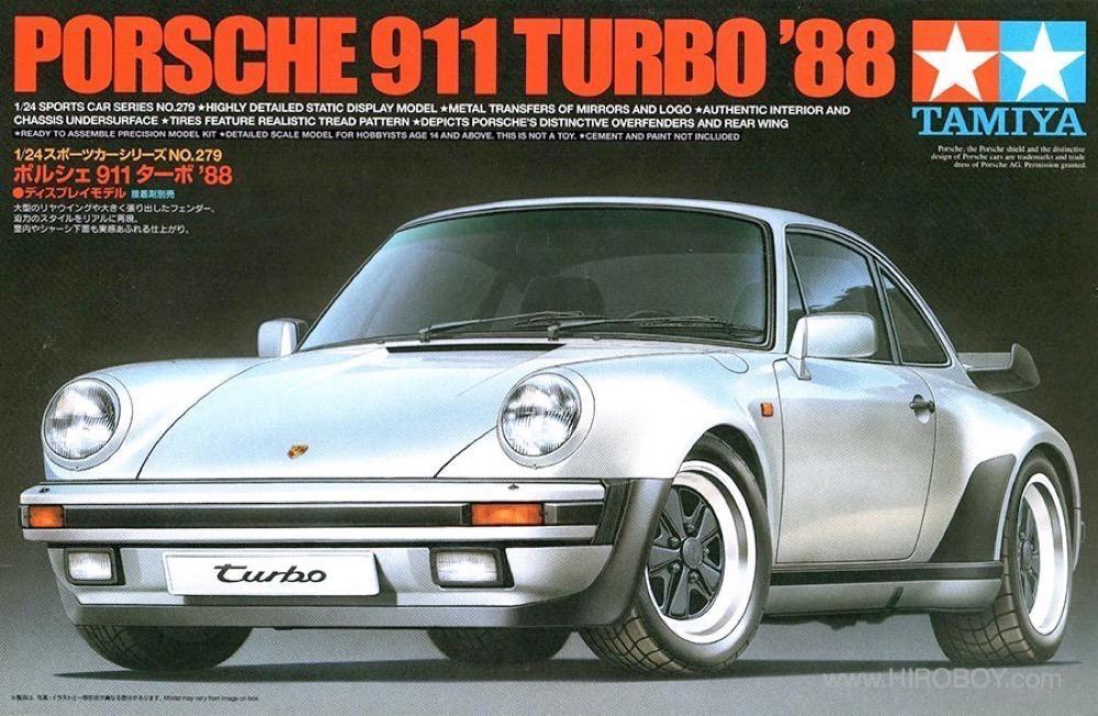 TAMIYA 1/24 CARS PORSCHE 911 TURBO '88 car model kit Fields of Glory