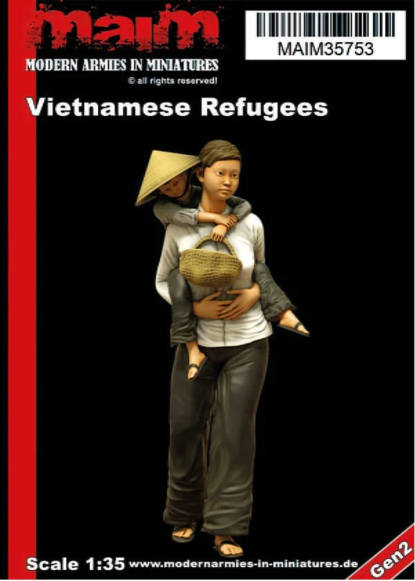 1/35 scale 3D printed model kit - Vietnamese Girl carrying Boy