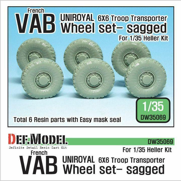 French VAB Sagged Wheel set 2-Uniroyal for Heller 1/35 wheel included)