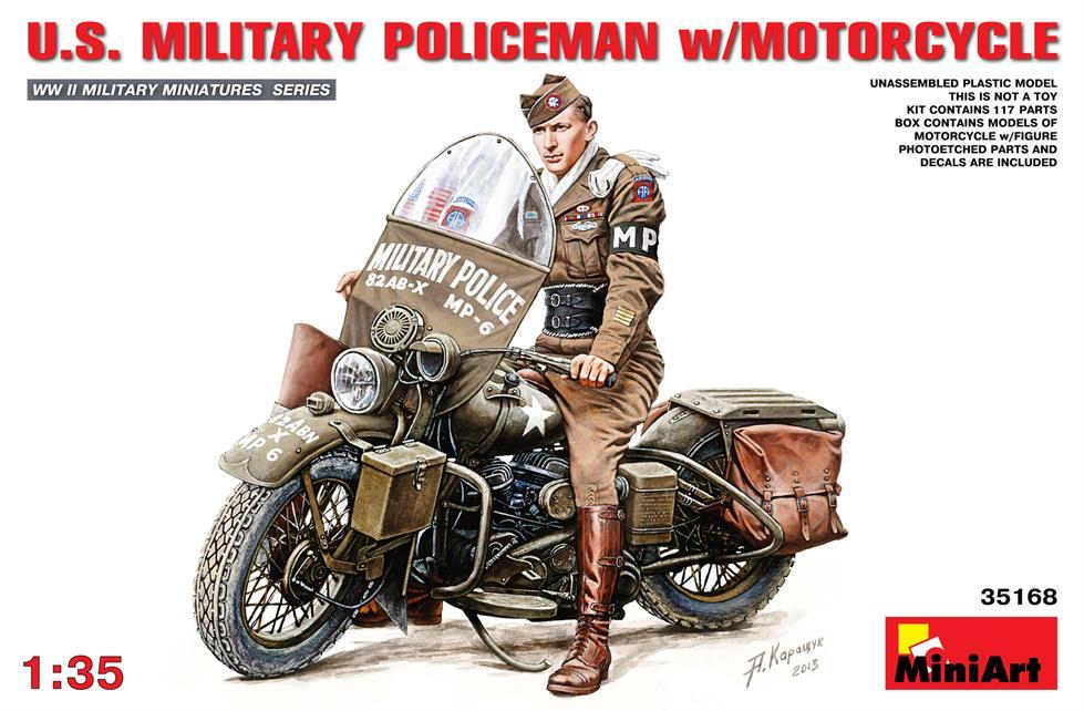 Miniart 1:35 U.S.Millitary Policeman with Motorcycle