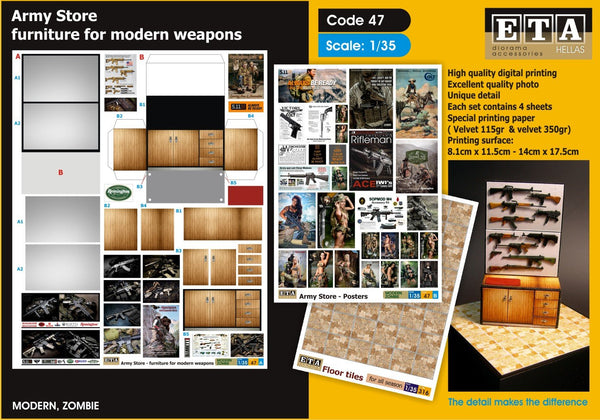 1/35 MODERN, ZOMBIE Army Store - furniture for modern weapons