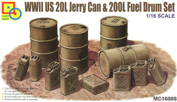 CLASSY HOBBY 1/16 US WW2 20L Jerry Can & 200L Fuel Drum set