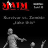 1/35 Scale Resin kit Survivor shoots Zombie (2 Figures)