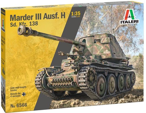 Italeri 1/35 scale SD KFZ 138 AUSF H MARDER III W CREW