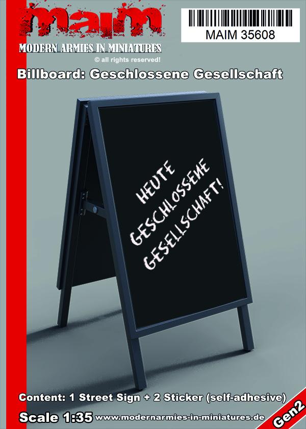 MAIM Geschlossene Gesellschaft - Street Sign / 1:35