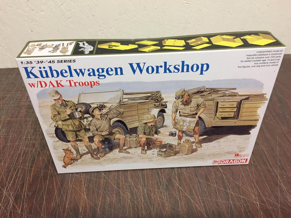 Dragon 1/35 scale KUBLEWAGEN WORKSHOP W/DAK TROOPS