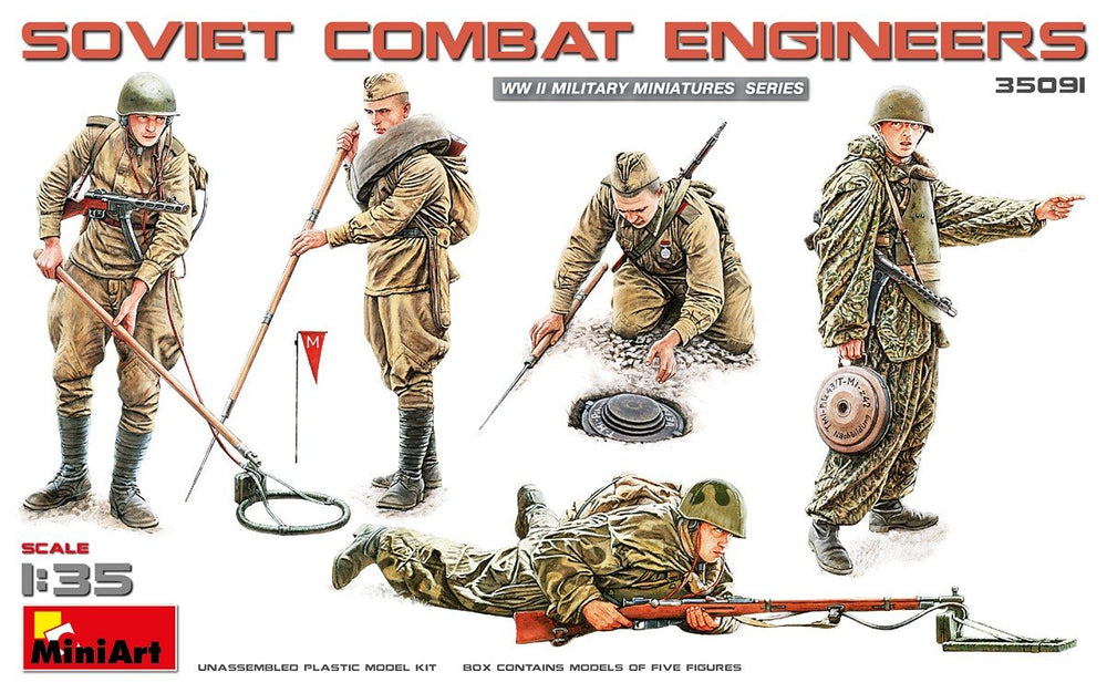 Miniart 1:35 scale model figures - Soviet Combat Engineers