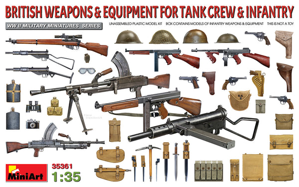 Miniart 1/35 WW2 BRITISH WEAPONS & EQUIPMENT FOR TANK CREW & INFANTRY