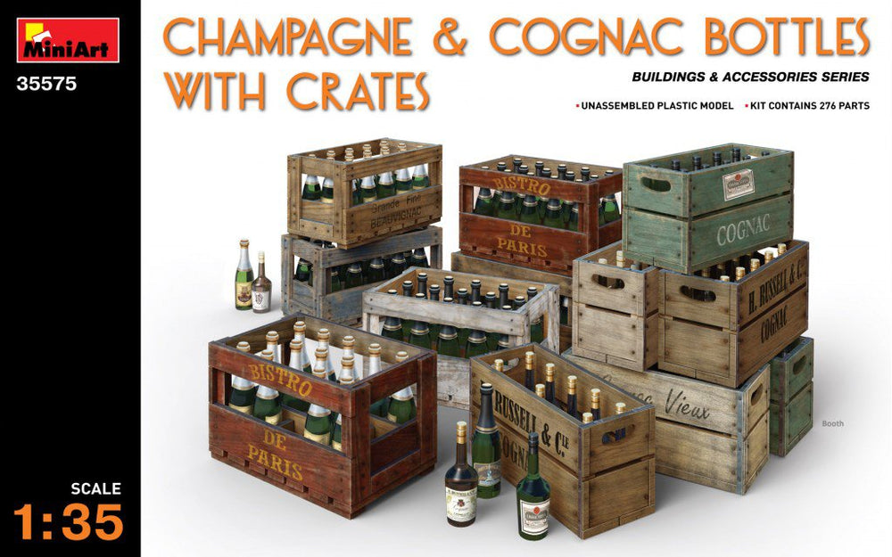 Miniart 1:35 - Champagne & Cognac Bottles with Crates