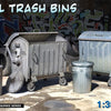 Miniart Steel trash can Bins and Dumpsters in 1/35 scale