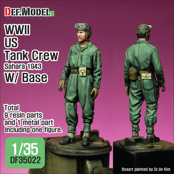 DEF models 1/35 scale WW2 US Tank crew sahara 1943 w/ base