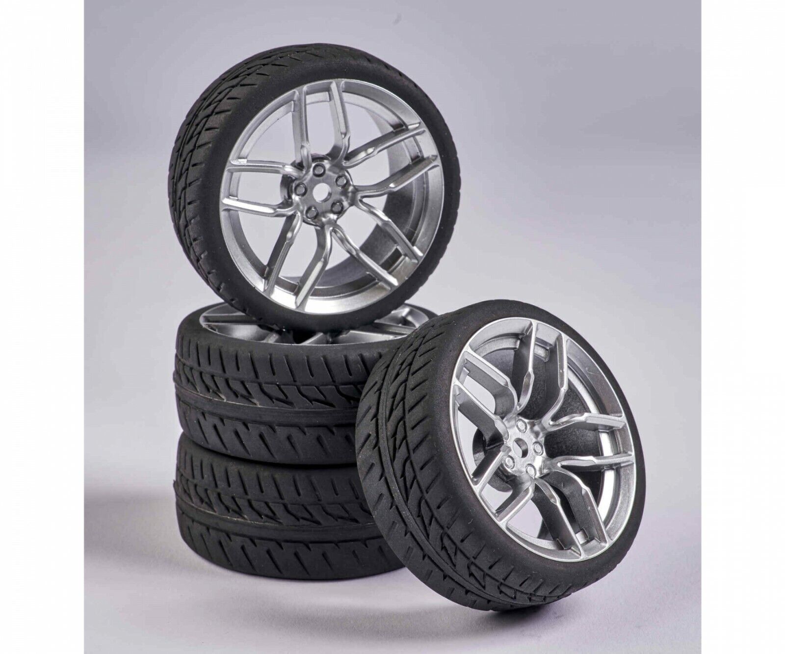 Carson Rims CARSON R/C 1:10 Wheel Set 10 sp. Design (4) silver | Fields of Glory Models