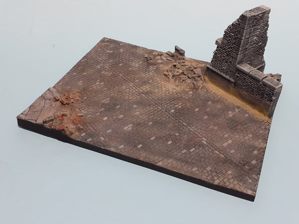 FoG Models 1/35 European House ruin and street diorama base 275mm x 220mm