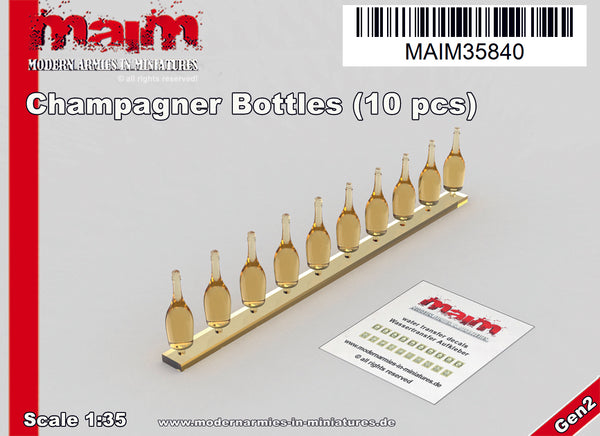 MaiM 1/35 scale Bottles of Champagne Yellow Tint