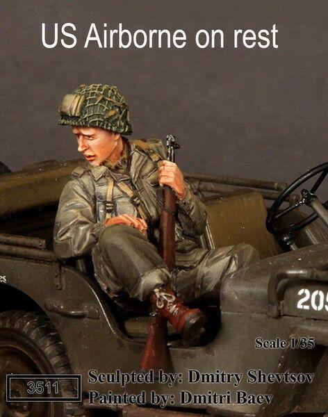 1/35 Scale resin kit WW2 U.S. Army Airborne on rest sitting in jeep