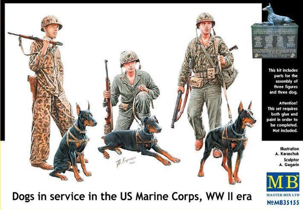 Masterbox 1:35 Patroling. Dogs in service in the US Marine Corps, WW II era