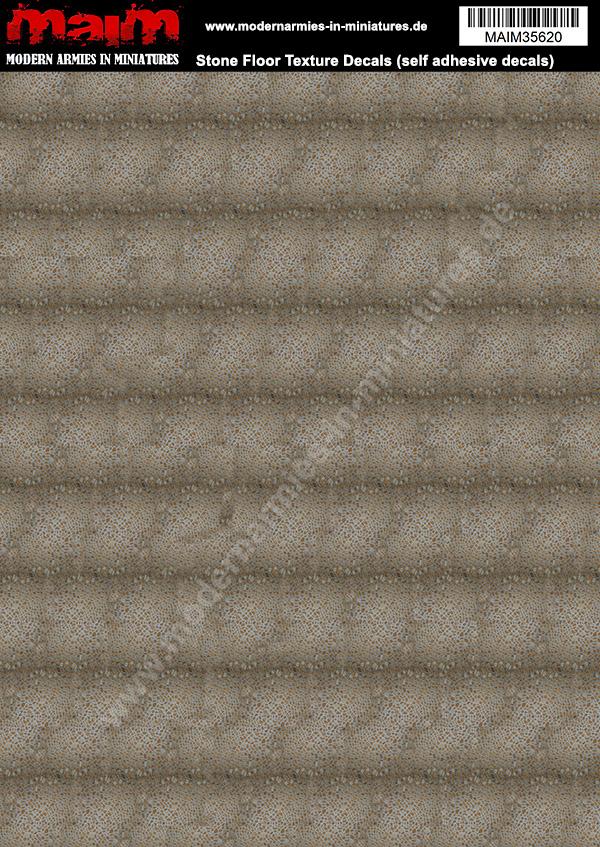 MAIM Stone Floor Texture Decals (17*24cm Sheet)  (self adhesive decals) / 1:35