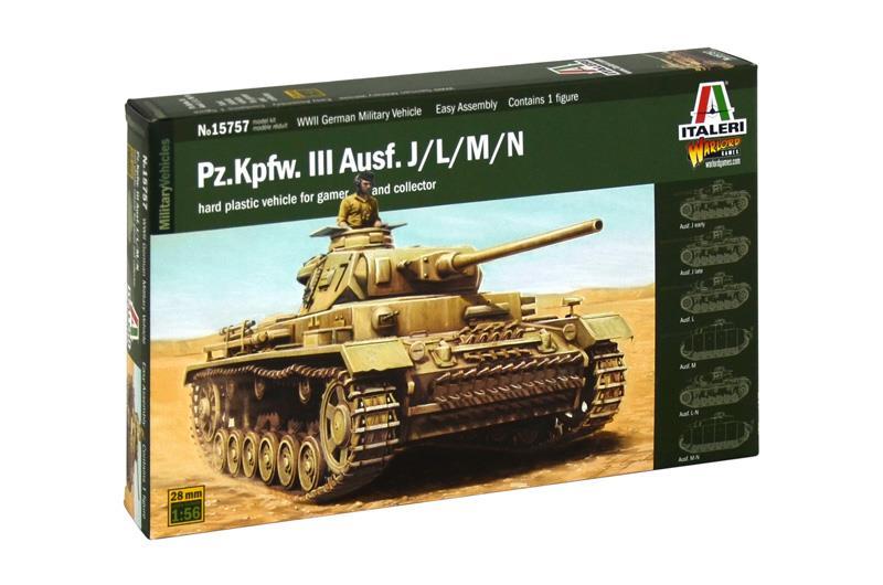 ITALERI MILITARY 1/56 Scale (28mm) PZ.KPFW III AUSF J/K/L/M/N