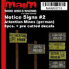MaiM 1/35 scale 3D printed Achtung Minen - Notice Signs / 1:35