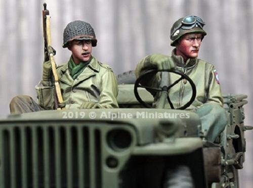 Alpine 1/35 scale resin figure WW2 US Jeep Crew Set (2 figs)