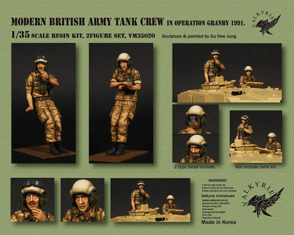 Valkyrie 1/35 Scale resin model kit Modern British Army Tank Crew Granby 1991