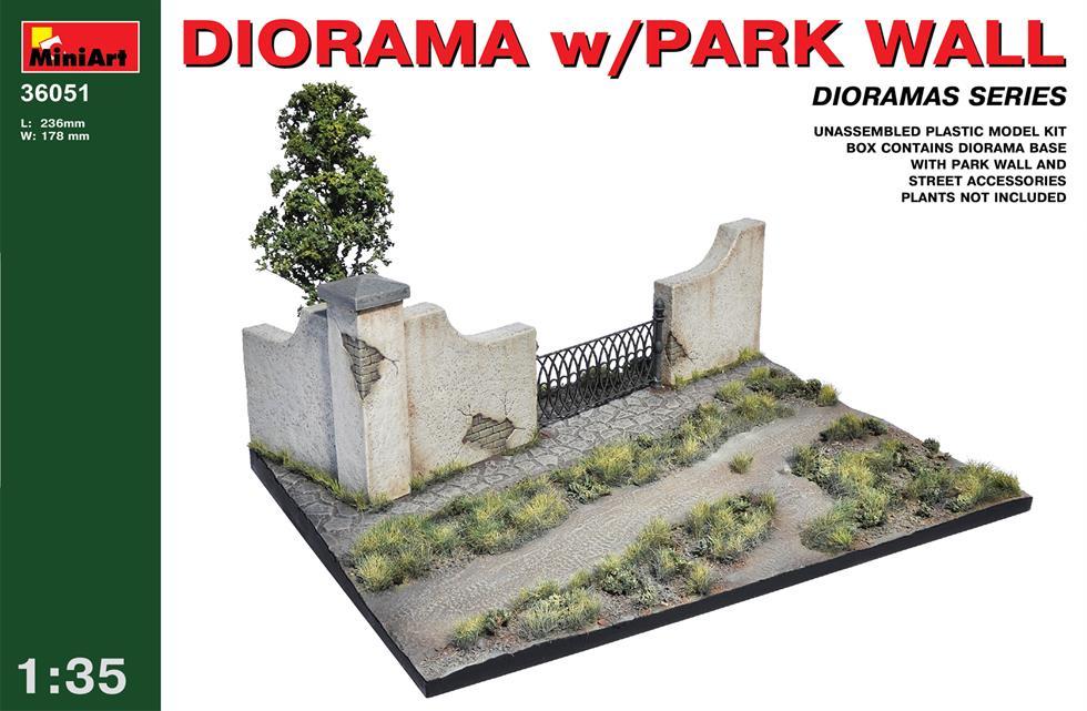 Miniart 1:35 Diorama w/ Park Wall